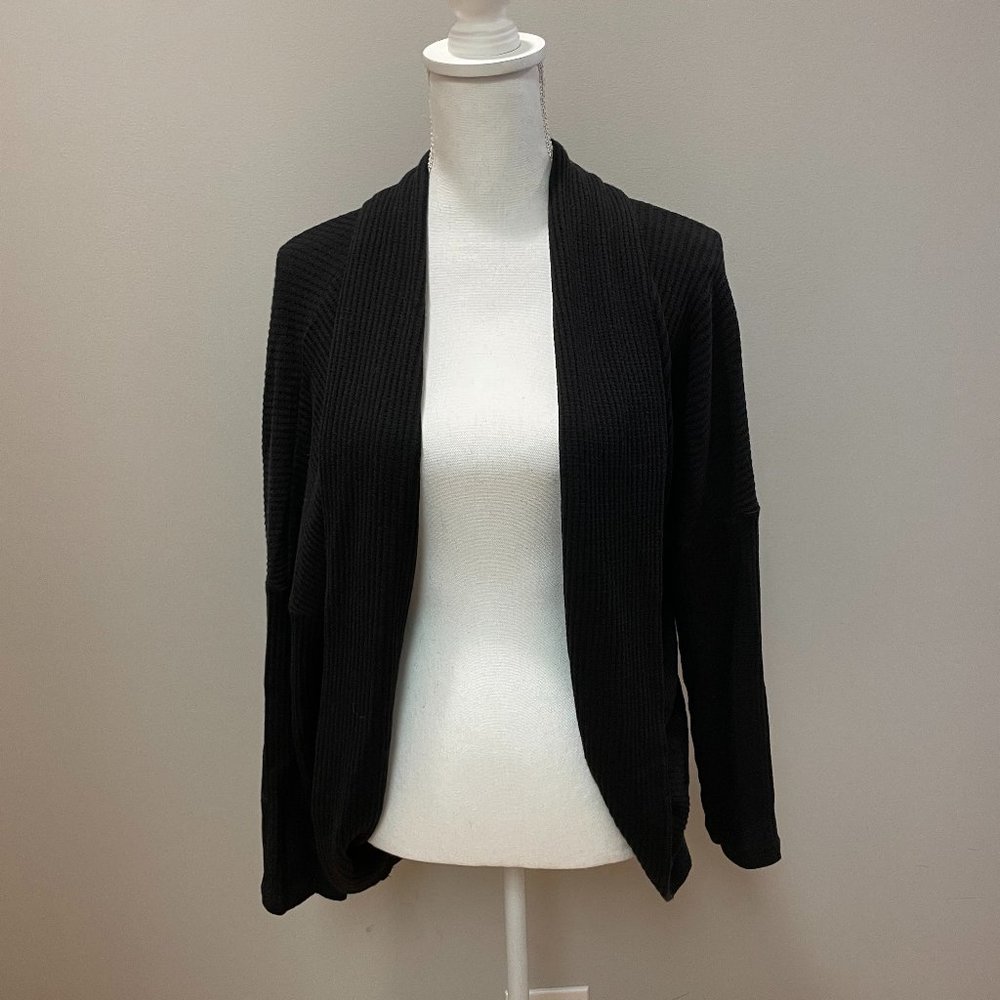 Black Waffle Material Cardigan